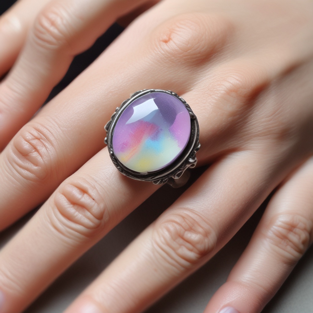 Pastel-colored glass ring number 15