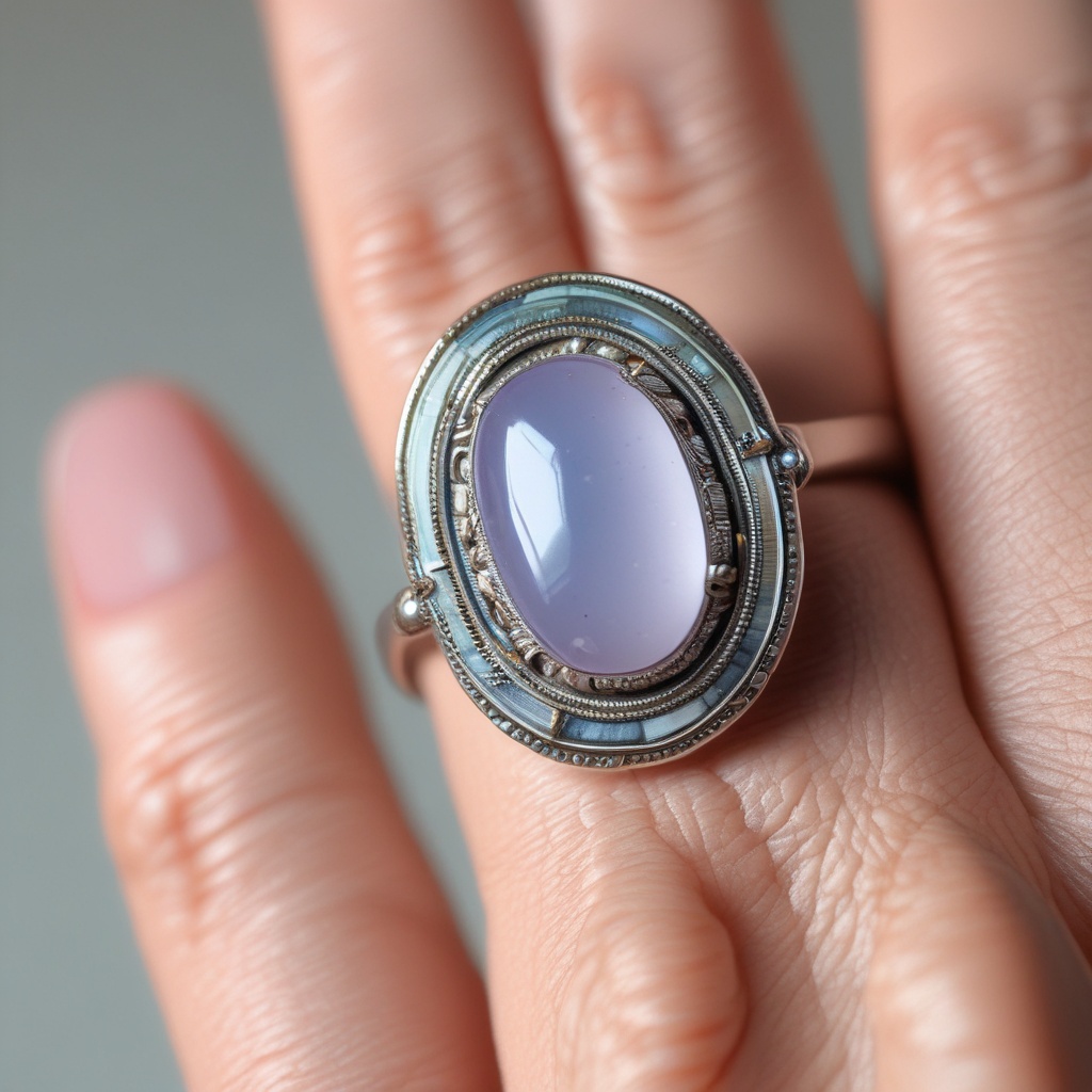 Pastel-colored glass ring number 17