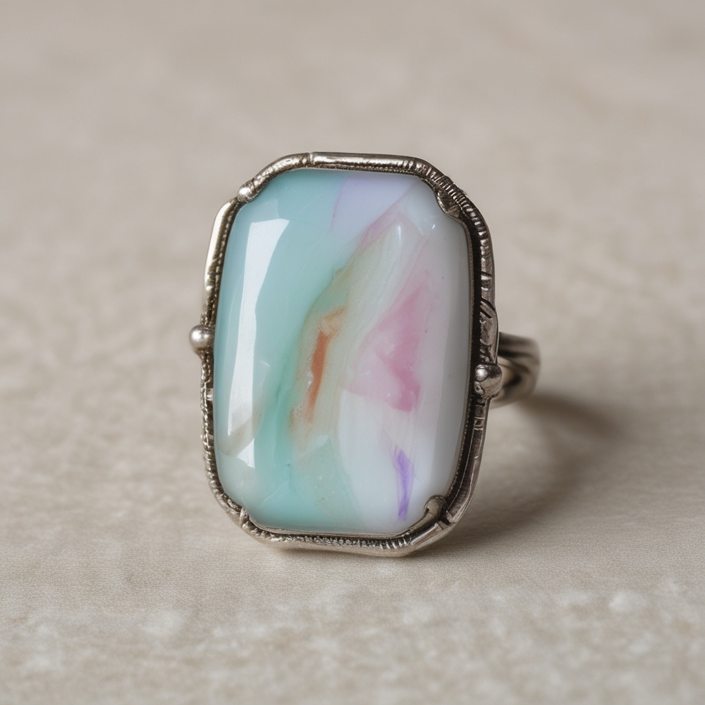 Pastel-colored glass ring number 18